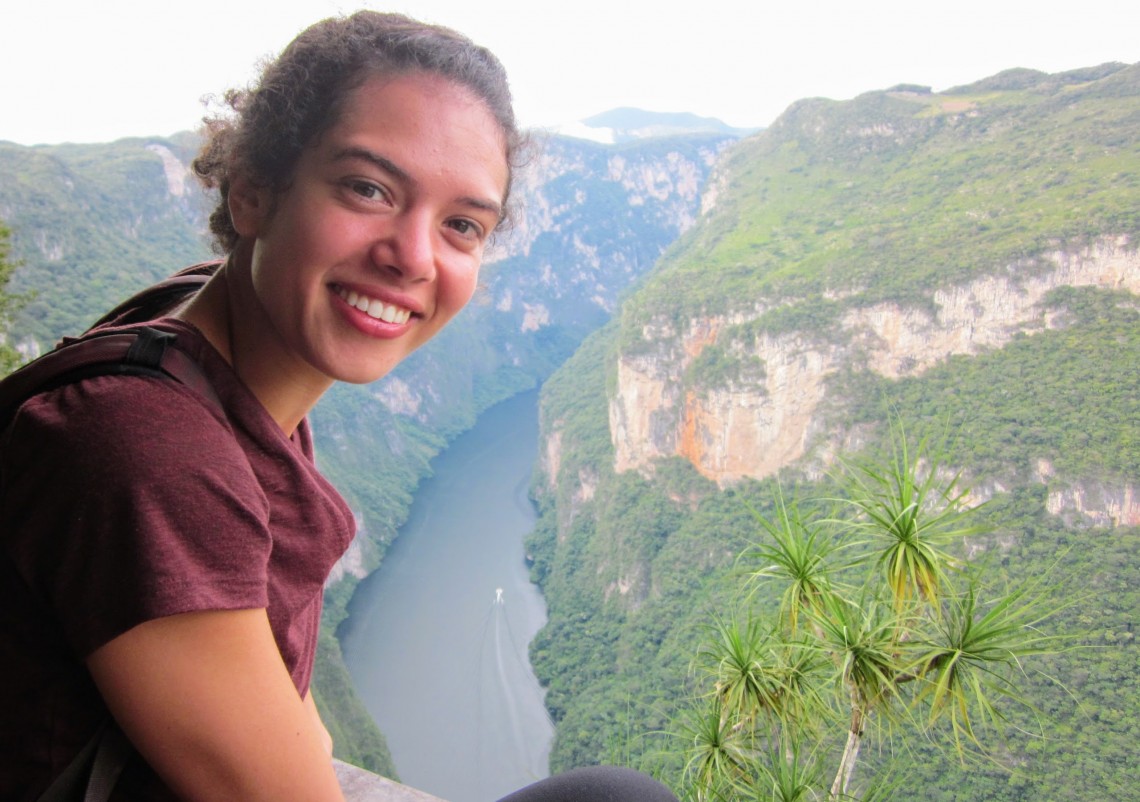 Morelle Arian overlooking Canon Sumidero, a kilometer-deep canyon in Mexico.